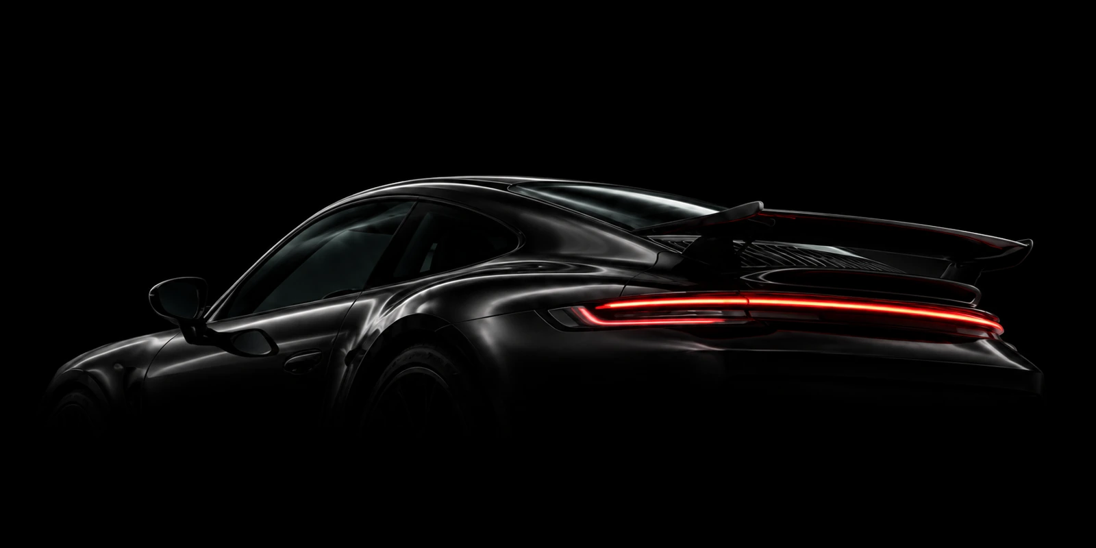 Porsche oscuro, luces traseras