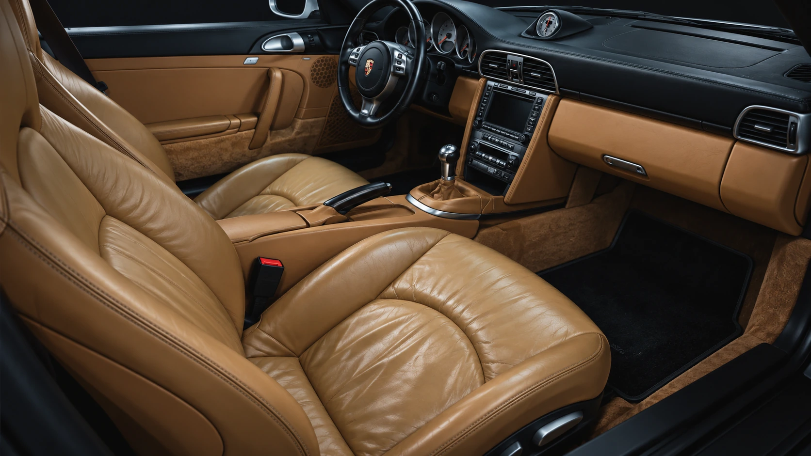 Textura, costuras y formas del asiento de cuero beige