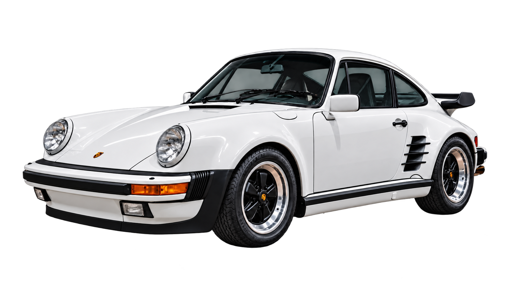 Porsche 911 Turbo blanco a la derecha